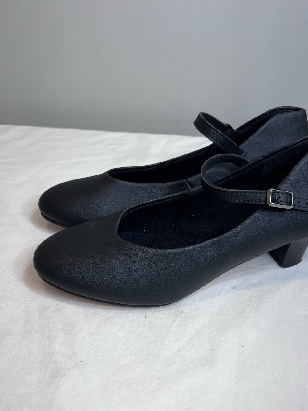 New black leather dance character shoes size 10.5 - Picture 2 of 6